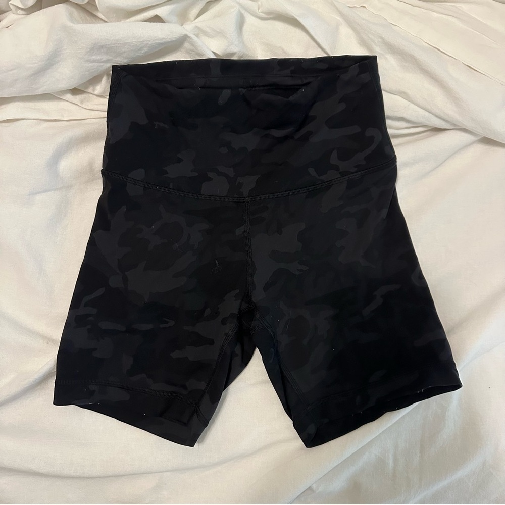 lululemon 6” Align Black Camouflage Biker Shorts NEED GONE